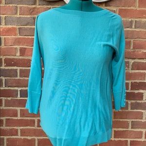 NWT Talbots teal merino wool sweater